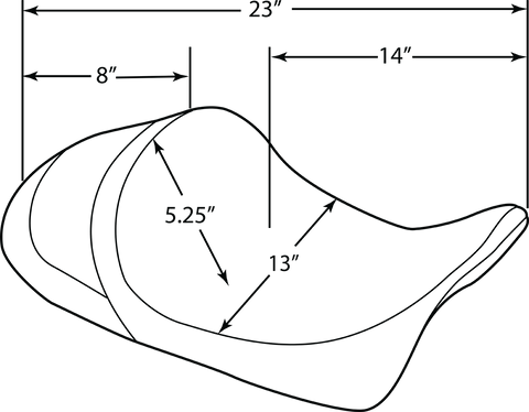 DRAG SPECIALTIES Forward Low Solo Seat - Diamond - Black Stitching - FL '08-'22 0801-1252