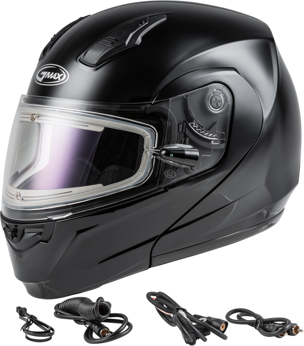Md 04s Modular Snow Helmet W/Electric Shield Black 3x