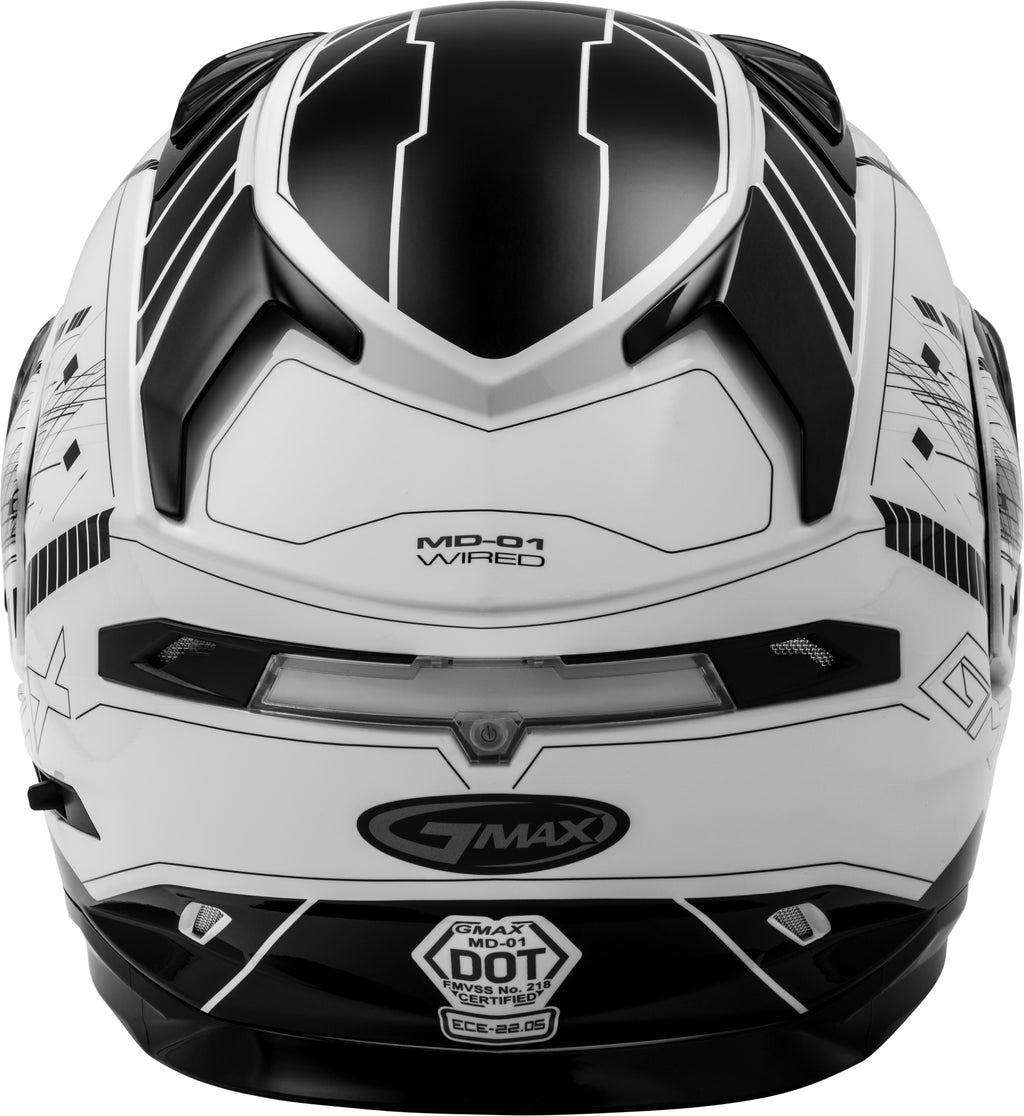 Md 01s Modular Wired Snow Helmet White/Black Md