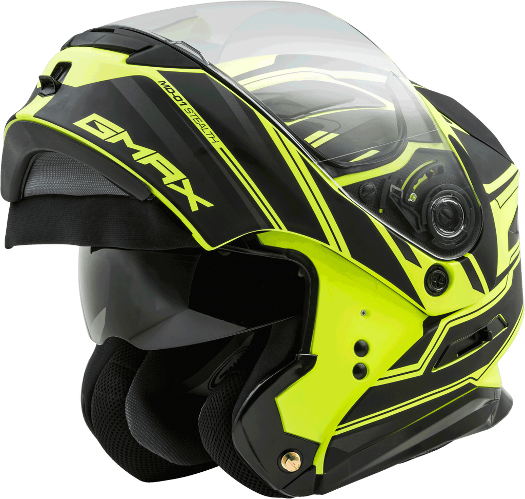 Md 01 Modular Stealth Helmet Matte Black/Hi Vis Yellow Xl