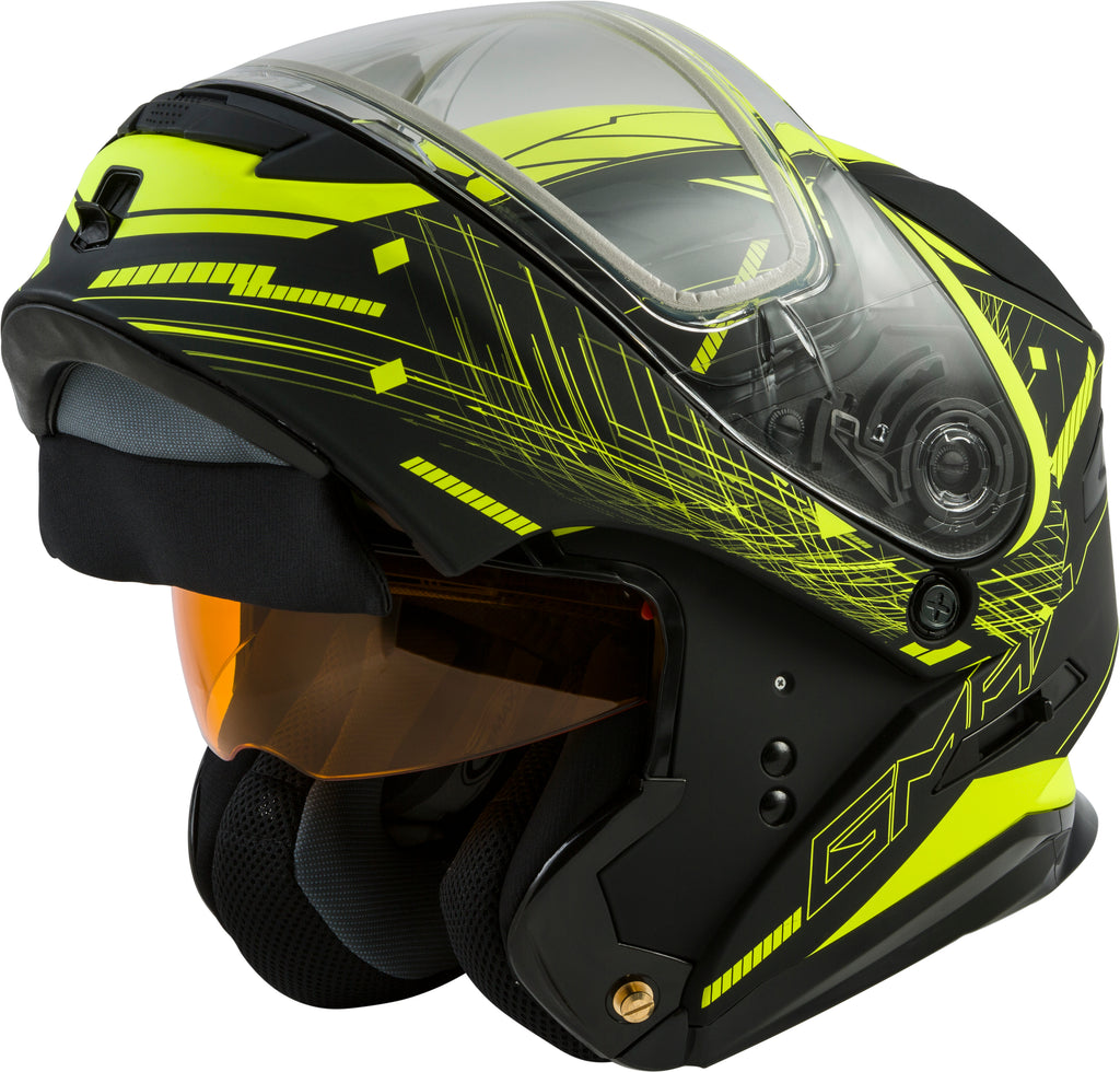 Md 01s Modular Wired Snow Helmet Black/Hi Vis Xl