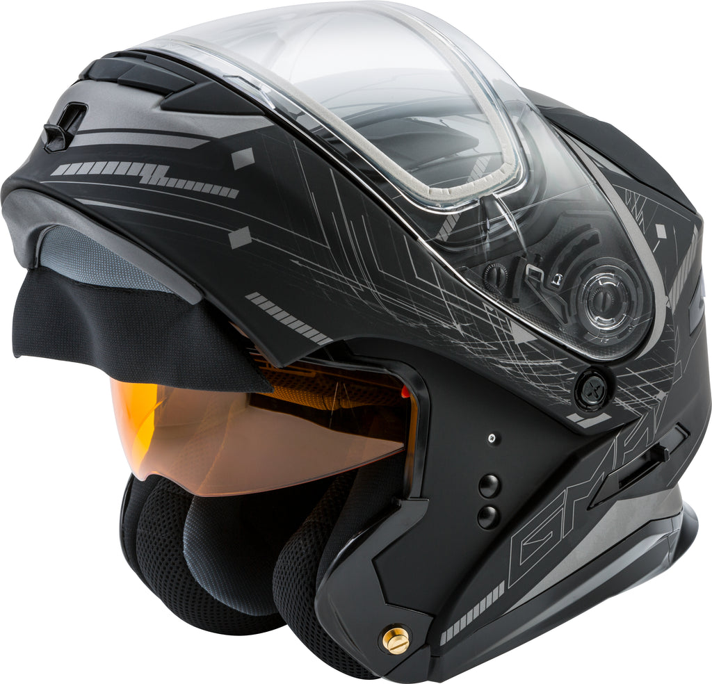 Md 01s Modular Wired Snow Helmet Matte Black/Silver 3x