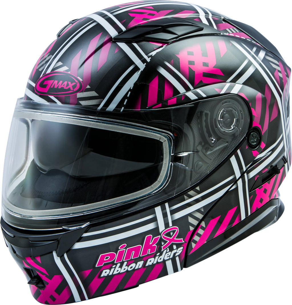 Md 01s Modular Pink Ribbon Riders Snow Helmet Blk/Pink Sm