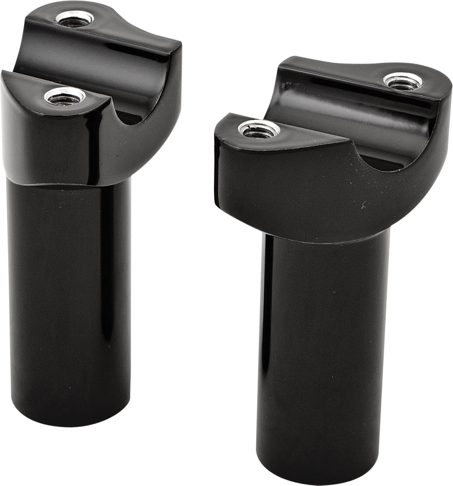 H Bar Risers 3 1/2" Straight Black