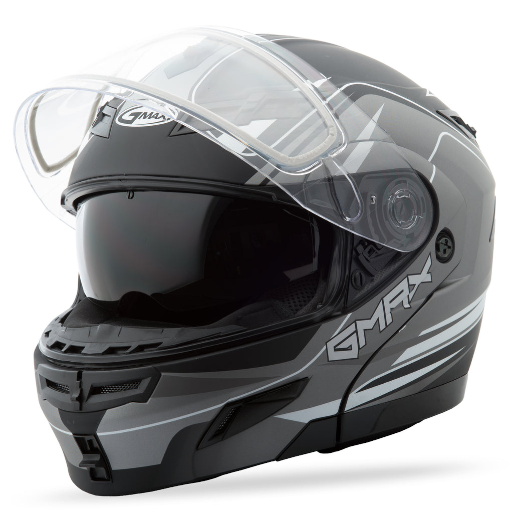 Gm 54s Modular Helmet Terrain Matte Black/Silver 2x