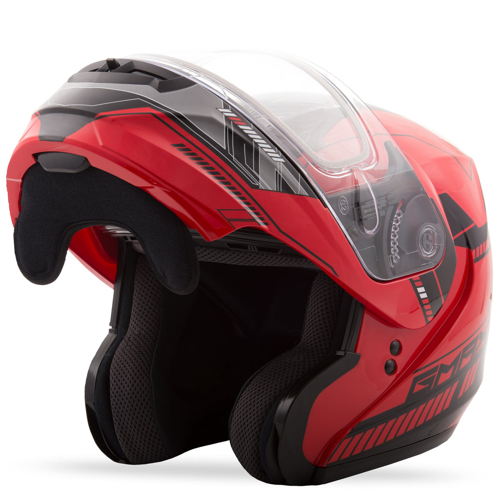 Md 04 Snow Modular Helmet Red/Black L