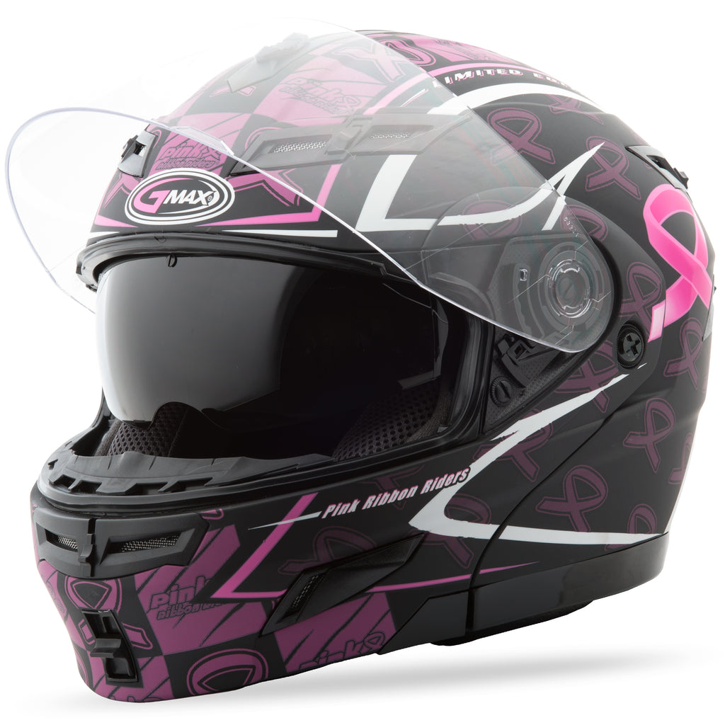 Gm 54s Modular Helmet Matte Black/Pink Ribbon S