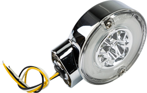 Dual Function Front Turn Signal Chrome W/Clear Lens