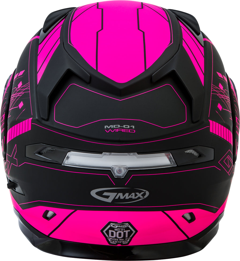 Md 01s Modular Wired Snow Helmet Black/Pink Xs