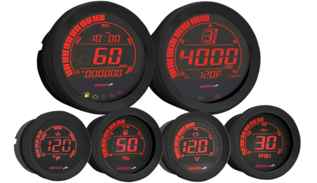 Six-Piece Gauge Kit HD-02 6-Piece Gauge Kit - Black Red or Blue