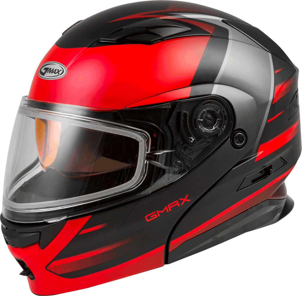 Md 01s Modular Snow Helmet Descendant Matte Black/Red 2x