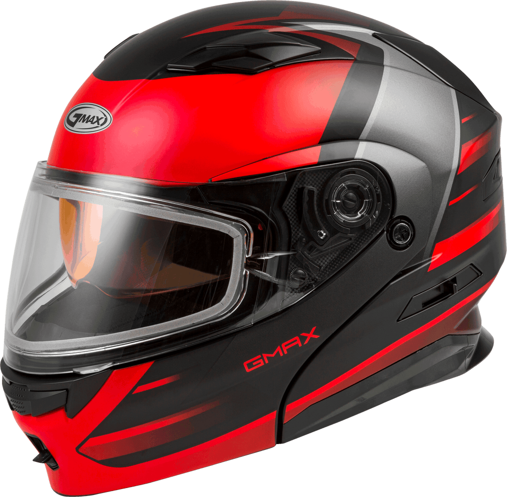 Md 01s Modular Snow Helmet Descendant Matte Black/Red Lg