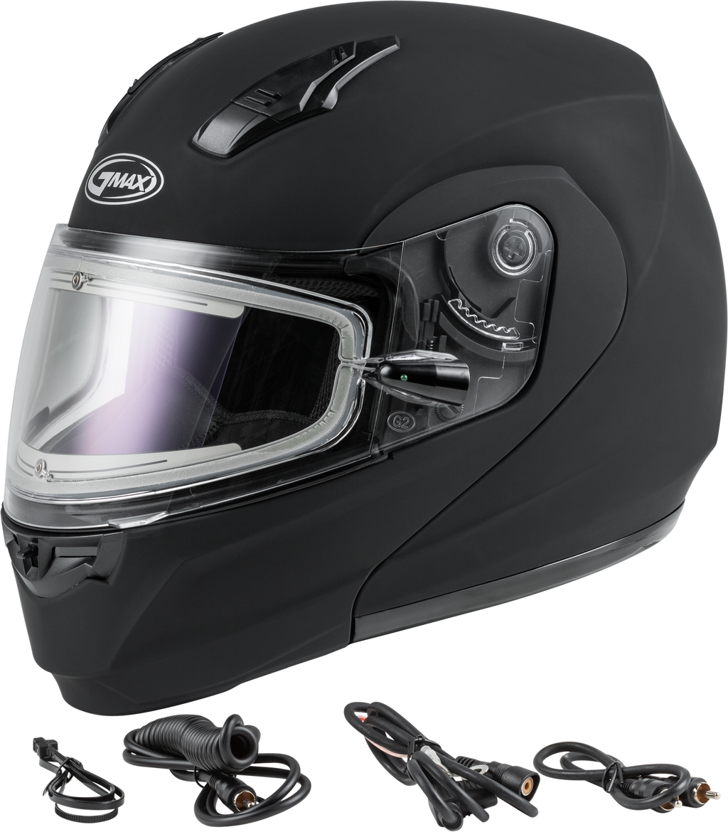 Md 04s Modular Snow Helmet W/Electric Shield Matte Blk 2x